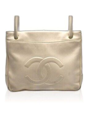 Chanel Seal Jumbo CC Logo Leather Shoulder Bag